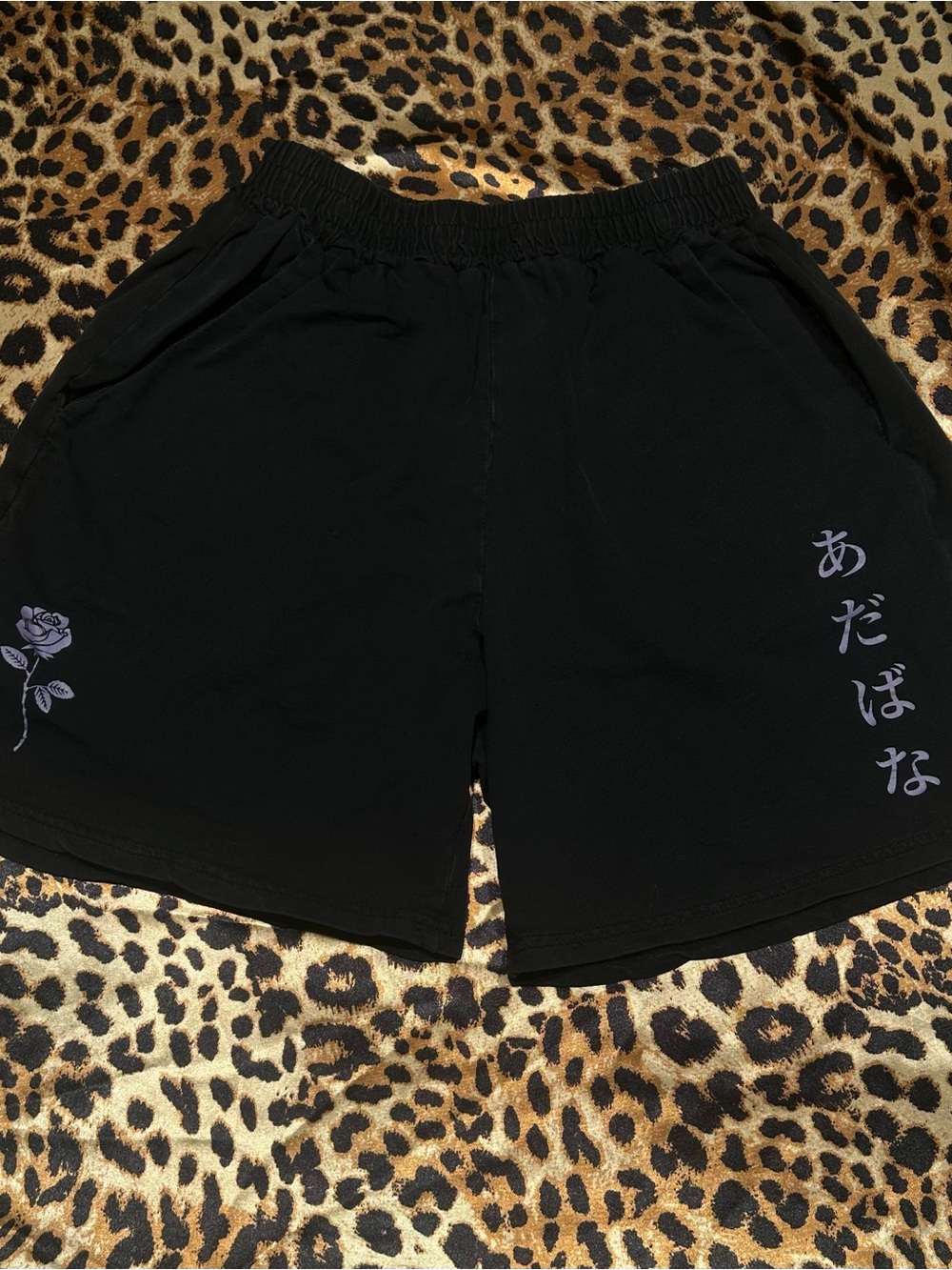 ❌SOLD❌Romwe Women's Small Black Shorts with Purple Graphics